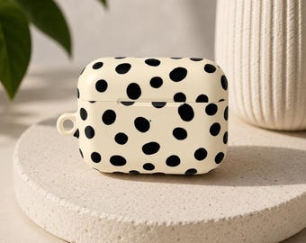 Funda para AirPods con estampado de dálmata / Lunares negros