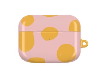 Funda para AirPods naranja con lunares / Funda protectora rígida rosa para auriculares