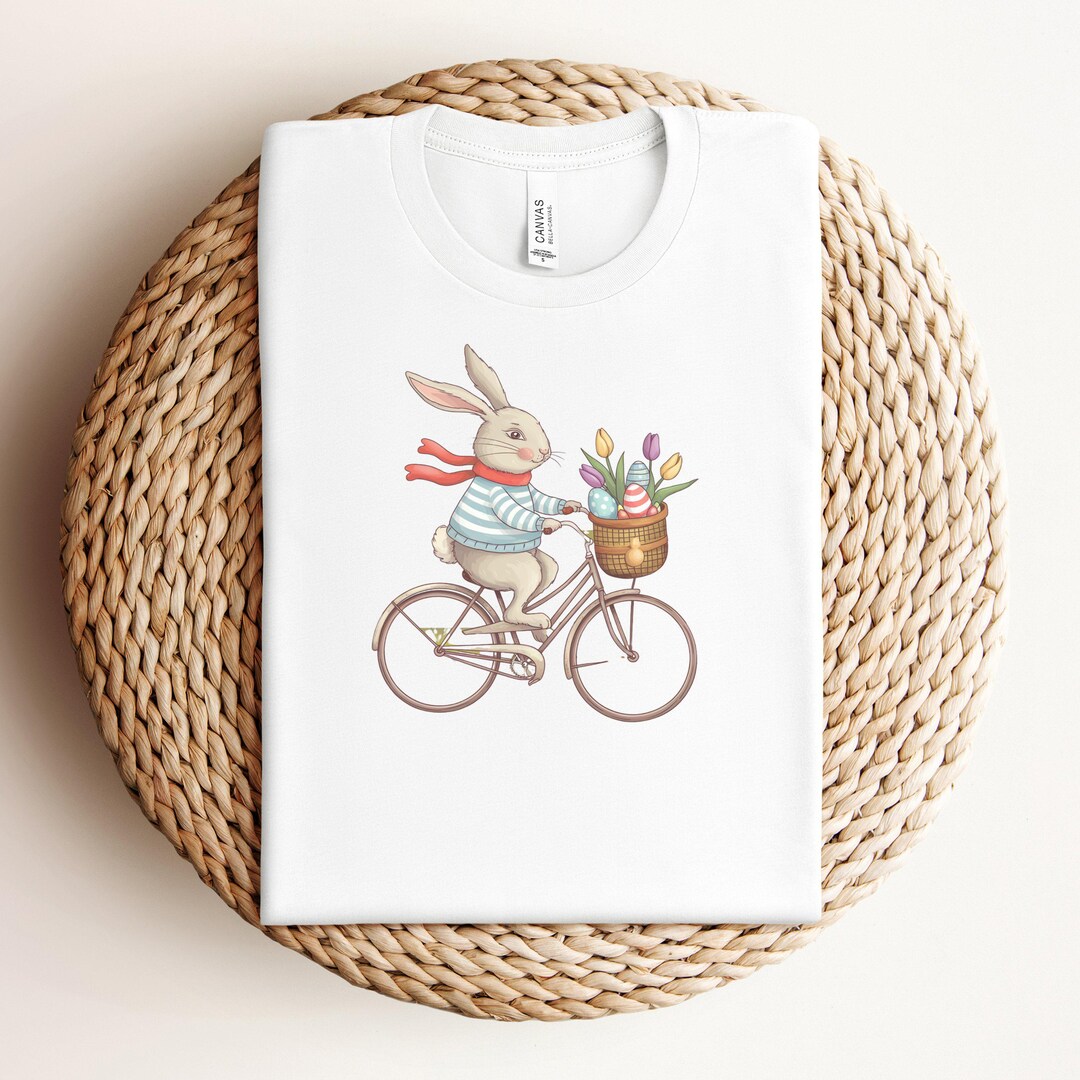T-shirt Unisexe Lapin à Vélo - Coton - Tailles S à 3XL - Personnalisable - Neuf Avec étiquettes