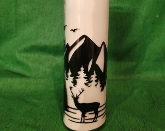 Deer in the mountains candle, home decor, pillar candle, deer, mountains