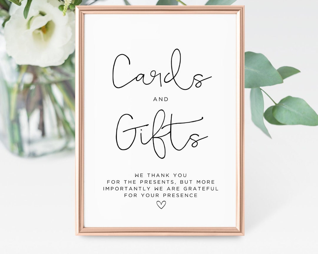 Cards and Gifts Sentimental Printable Sign, Instant Download ...