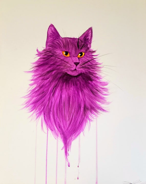 Cat Drip Portrait Etsy