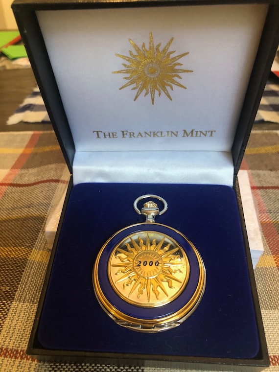 Franklin Mint Millennium 2000 Pocket Watch 24 Karat