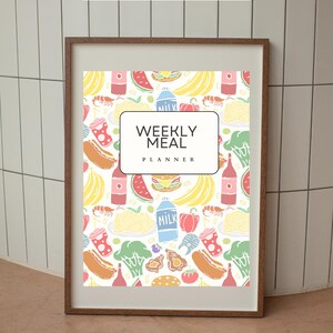 Druckbarer Menüplaner | Digital Meal Prep Organizer | Sofortiger Download PDF | Mahlzeiten-Tracker & Einkaufsliste