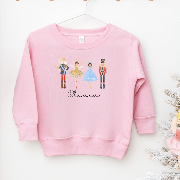 Custom Toddler Nutcracker Sweatshirt, Baby Nutcracker Sweatshirt with Name, Nutcracker Sweater, Infant Christmas Sweatshirt, Ballet Sweater