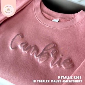 Custom Toddler Name Sweatshirt, Custom Youth Sweatshirt, Girls Name Shirt, Boys Name Sweatshirt, Puff sweatshirt, Toddler T-shirt Kids Name image 2