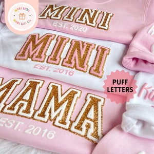 Personalized Mama Sweatshirt with Kid Names on Sleeve, Mama Mini Matching Sweatshirt, New Mom Gift, Toddler Mini Sweatshirt,Mothers Day Gift