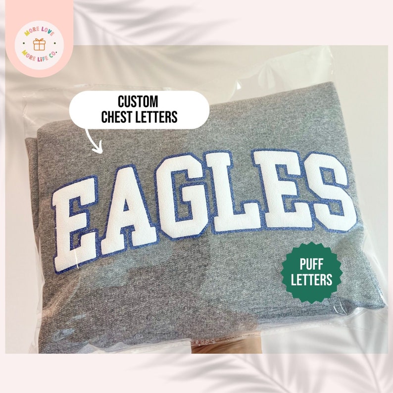 Team Sweatshirt Spirit Sweatshirt School Mascot Shirt Custom College Team Shirt Puff Embossed Sweatshirt Game Day Shirt Sports Team Shirt image 3