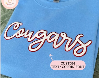 Team Sweatshirt Spirit Sweatshirt School Mascot Shirt Custom College Team Shirt Puff Embossed Sweatshirt Game Day Shirt Sports Team Shirt