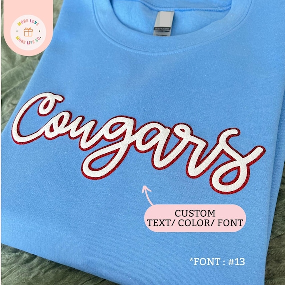 Team Sweatshirt Spirit Sweatshirt School Mascot Shirt Custom College Team Shirt Puff Embossed Sweatshirt Game Day Shirt Sports Team Shirt