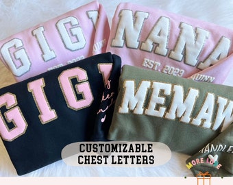 Grandma Sweatshirt, Custom Puff Grandma Sweatshirt, New Grandma Gift, Mimi Gift, Embossed Sweatshirt, Great Grandma Gift ideas, Gigi Gift