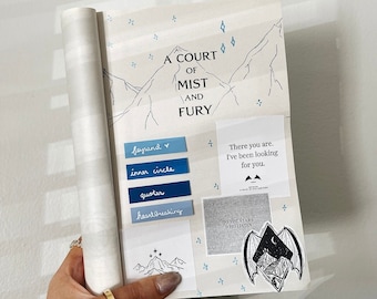 annotated scrapbook cover copy of a court of mist & fury | book lover | sarah j. maas | annotating | fantasy books | book lover