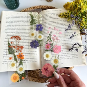 pressed floral bookmarks | real dried flowers | gift for readers | book lovers unique | book marker | bookmark with tassel | bookmark set