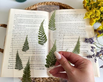 Pressed Fern Bookmark - Laminated Nature Bookmarks for Readers - Bookish Accessory Book Lovers - Book Club Gift