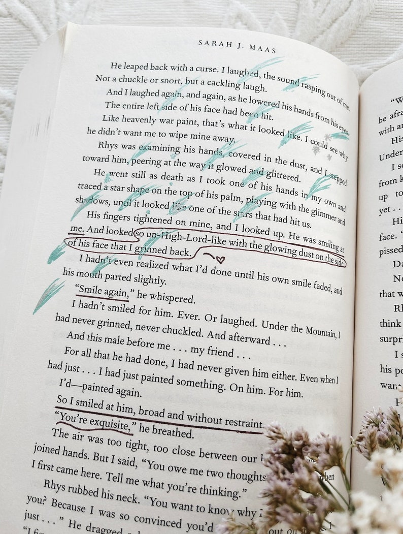 annotated copies of a court of mist and fury and a court of thorns and roses fantasy books sarah j. maas annotated books book lover image 4