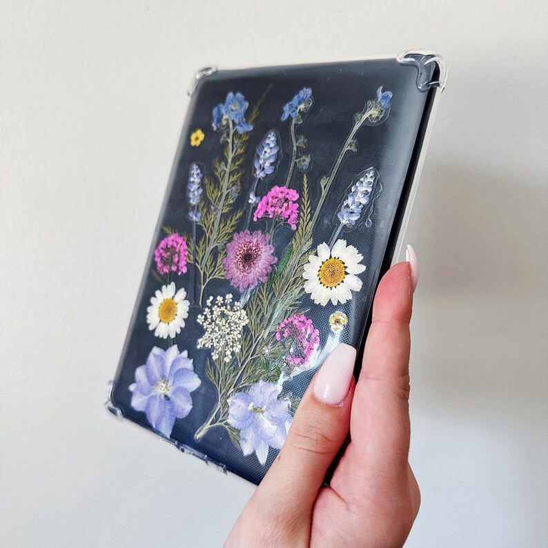 Pressed Flower Kindle Insert - Real Dried Wildflowers Kindle Case for ...