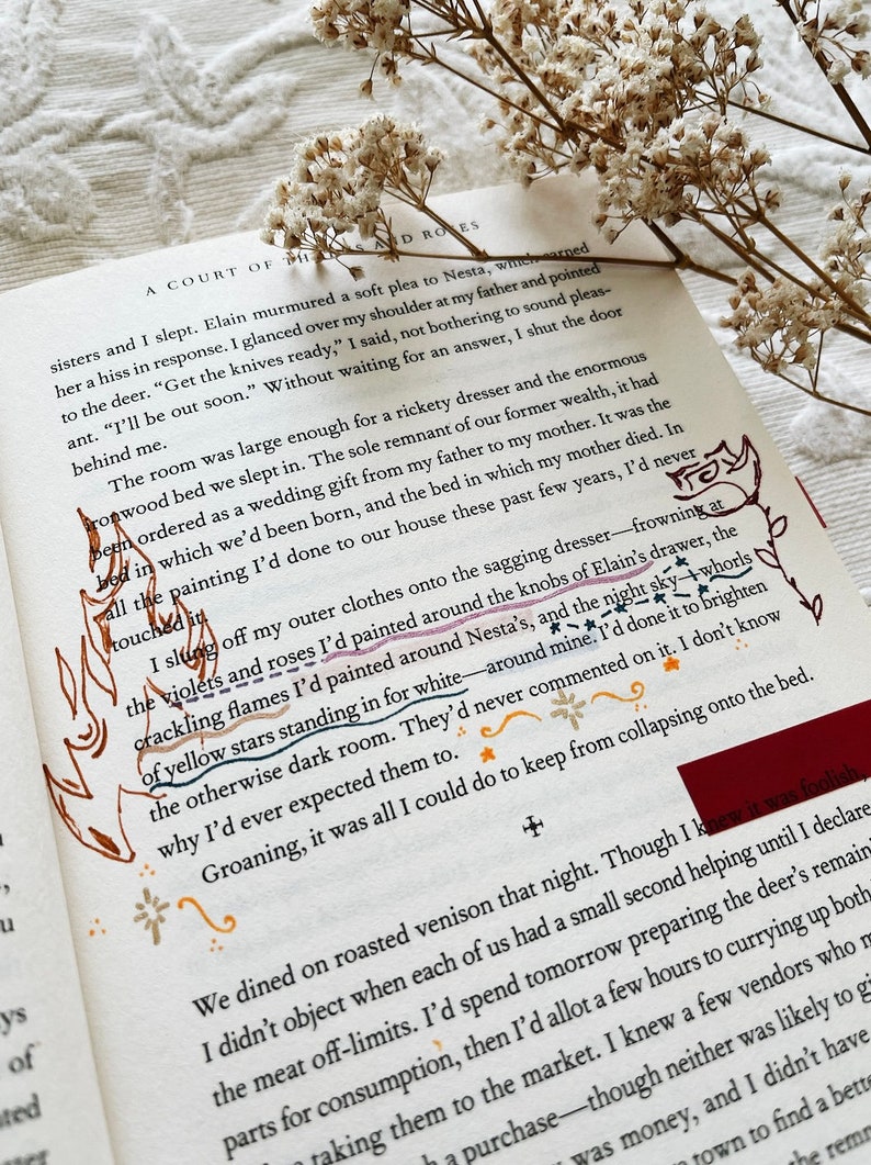 annotated copies of a court of mist and fury and a court of thorns and roses fantasy books sarah j. maas annotated books book lover image 3