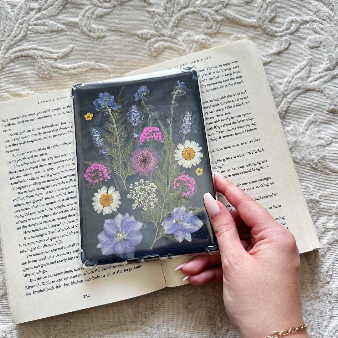 Pressed Flower Kindle Insert - Real Dried Wildflowers Kindle Case for ...
