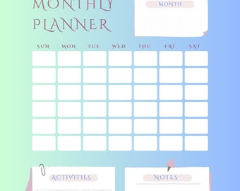 Monthly Printable Planner, Digital Planner, Undated Planner, Minimalist Planner, Productivity Planner, Schedule Organizer, Calendar Planner