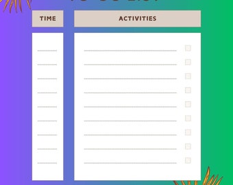 Daily Digital To-Do List, Simple & Printable Task Planner for Productivity, Complete errands and goals.