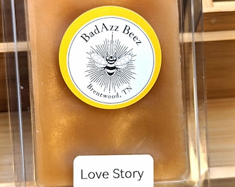 Love Story Wax Melts -- Package of 6. Soy and beeswax. Amber scented.