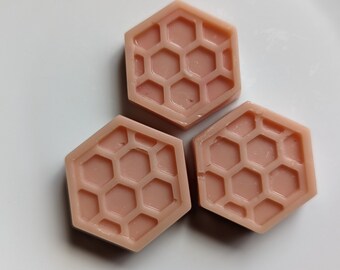Peppermint Beeswax Tarts/Melts-- package of 3 (honeycomb shape)