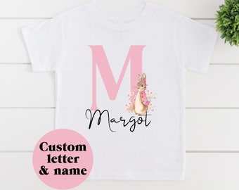 Personalised Name Bunny T-Shirt, Custom Peter Rabbit T-Shirt, Cute Easter Bunny TShirt, Personalised Easter Gift, Birthday Gift, Easter Gift