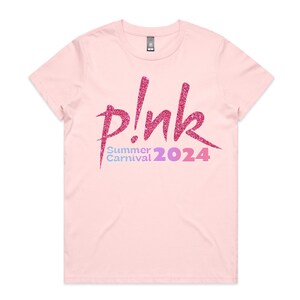 Pink T-Shirt, Summer Carnival Tour T-Shirt NEW DATES ADDES, Pink Australian Tour T-Shirt, Pink Tour Shirt, Pink Tour Tee, Aus Nz Tour Dates image 2