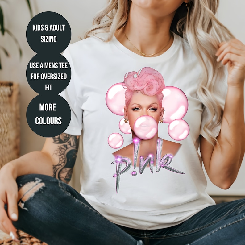 T-shirt rose, T-shirt de la tournée du carnaval d'été, rose bonbon, T-shirt rose de la tournée australienne, chemise rose de la tournée, T-shirt rose de la tournée, tournée Aus Nz image 1