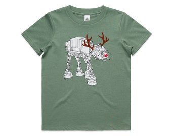 Star Wars AT-AT Walker Christmas T-Shirt For Kids, Christmas at-at, Reindeer Star Wars Walker, Star Wars Gift, Star Wars Xmas, Unisex Kids