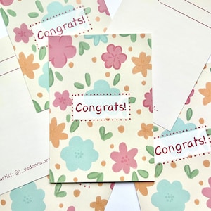 Bunte Blumen illustrierte druckbare Grußkarte, Happy Spring Birthday zweiseitige Design-Broschüre, helle schöne blühende Musterkarte