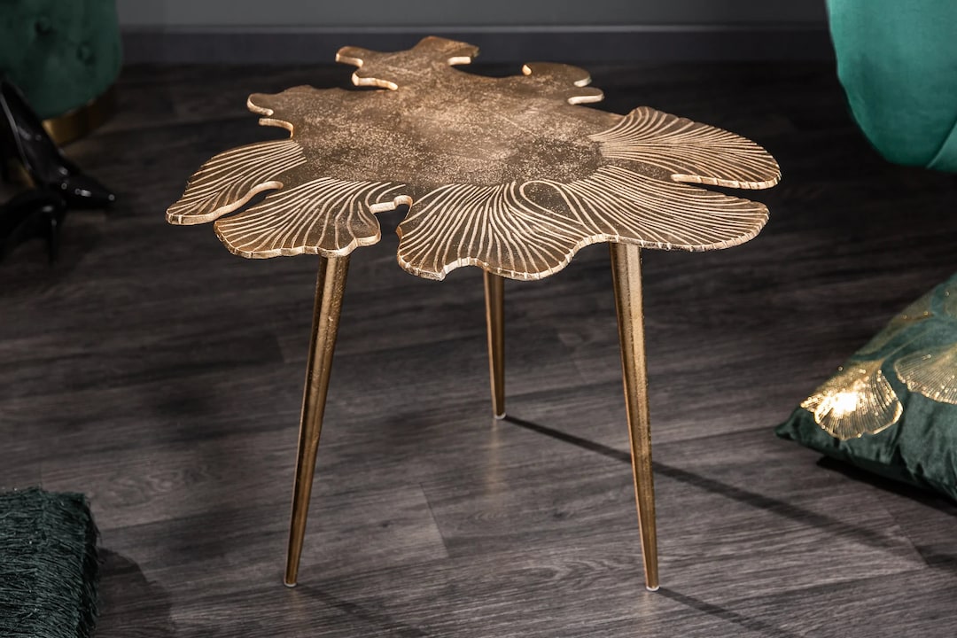 Gold Leaf Design Handcrafted Coffee Table 57 Cm - Etsy