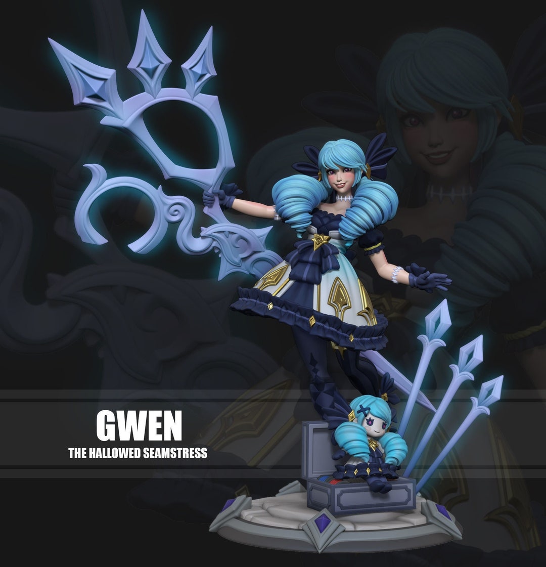 Gwen 3D Printed Miniature Fan Art League of Legends Figure - Etsy