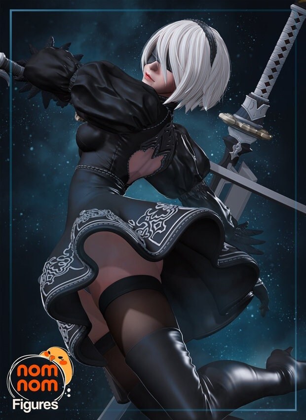 NIER Automata 2B | NSFW 3D Printed | Fun Art | Unpainted | Version |  Figurine