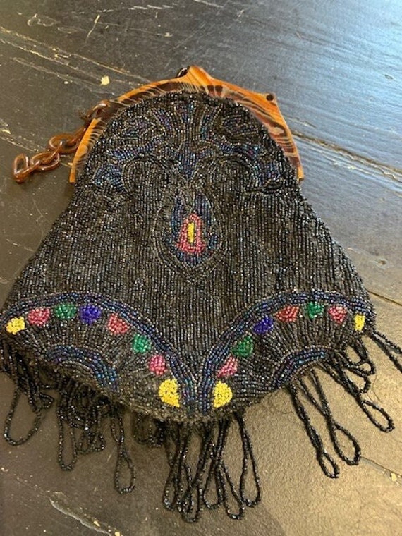 1920s Purse, Glass-Beaded Victorian Purse - image 2