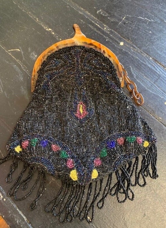 1920s Purse, Glass-Beaded Victorian Purse - image 3