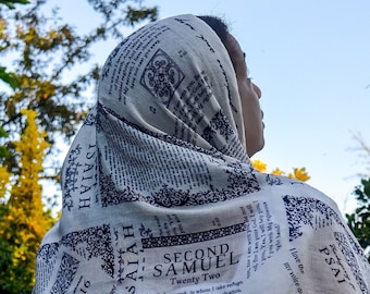 Sciarpa con preghiera di protezione / Scialle leggero con versetto biblico "Dio nostro rifugio e riparo" / Regalo cristiano significativo per le donne per la festa della mamma