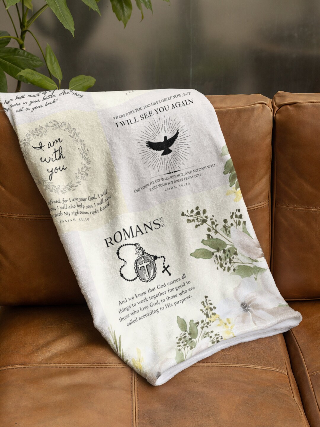 Grieving Comfort Blanket Sympathy Gift With Scriptural Solace Christian