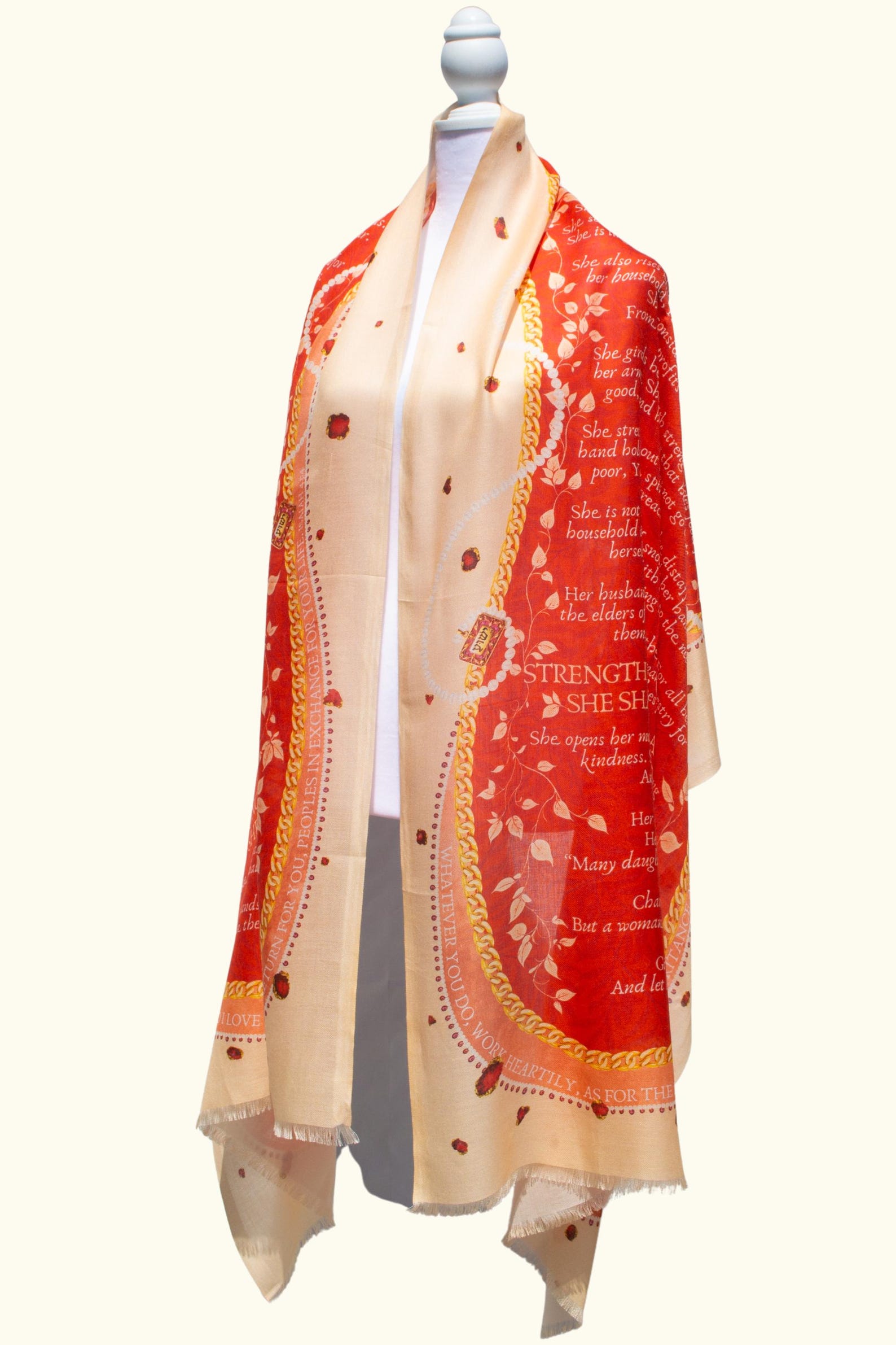 Proverbs 31 Modal Scarf | Christian Scripture Shawl, Ruby Accents ...