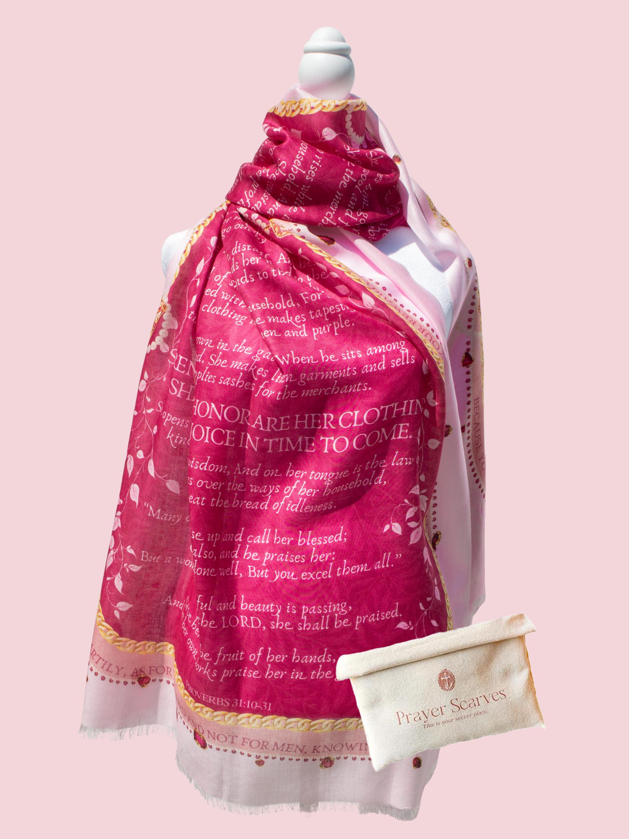 Proverbs 31 Modal Scarf | Christian Scripture Shawl, Ruby Accents ...