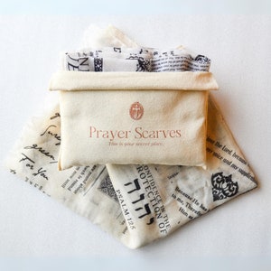 Christelijke gebedssjaal, gebedssjaal met bijbelverzen over Gods bescherming, gebroken witte meditatiesjaal, unieke christelijke geschenken +Canvas Envelope Bag