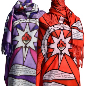 Advent Christian Christmas Scarf: Stained Glass Design with Bible Verses