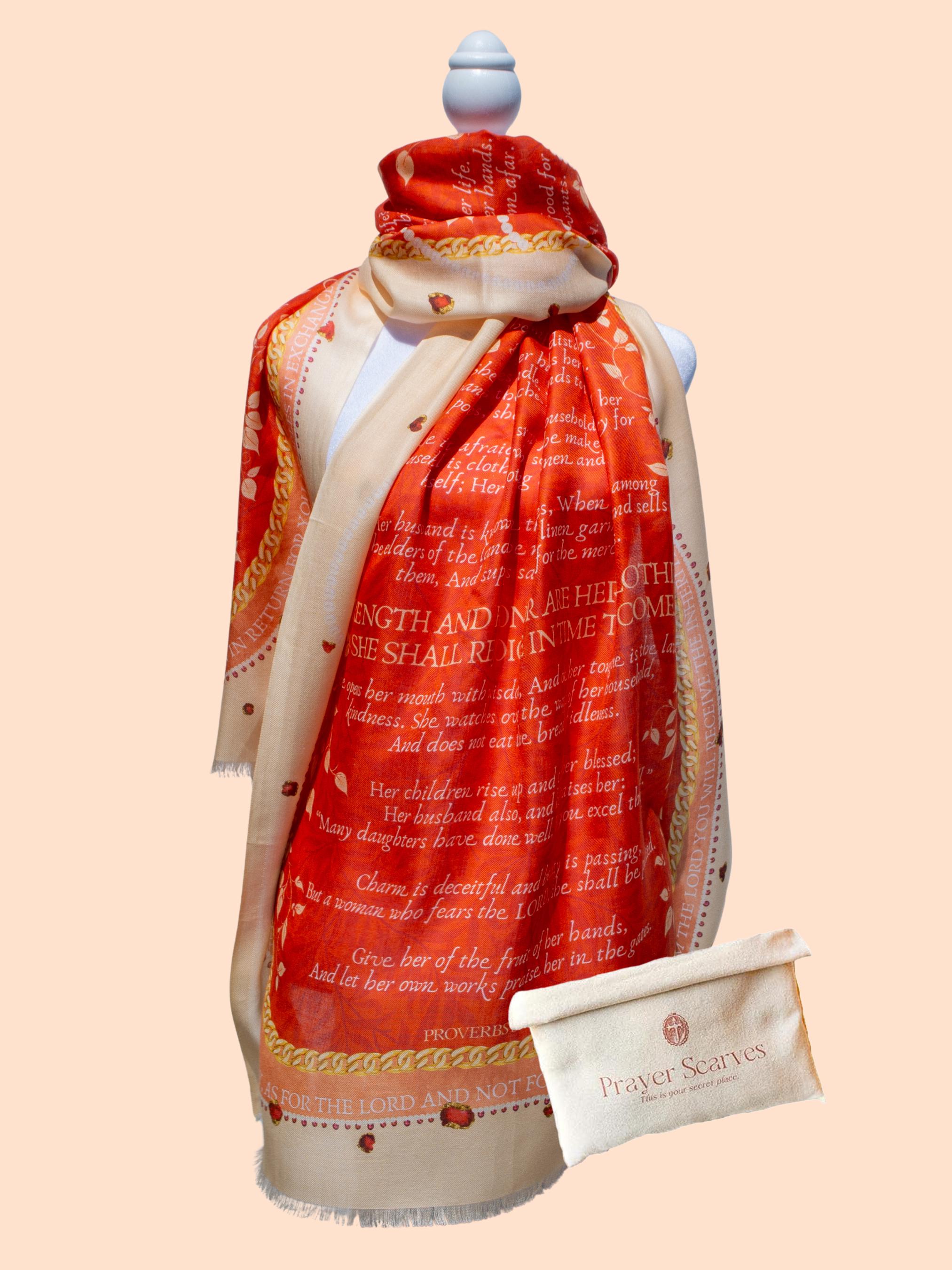 Proverbs 31 Modal Scarf | Christian Scripture Shawl, Ruby Accents ...