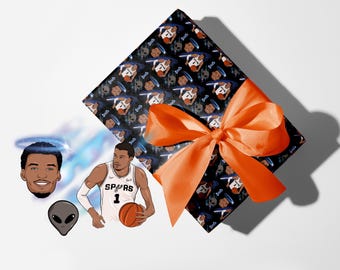 Papel de regalo de Wemby / Regalo de baloncesto / Regalo para fans de la NBA