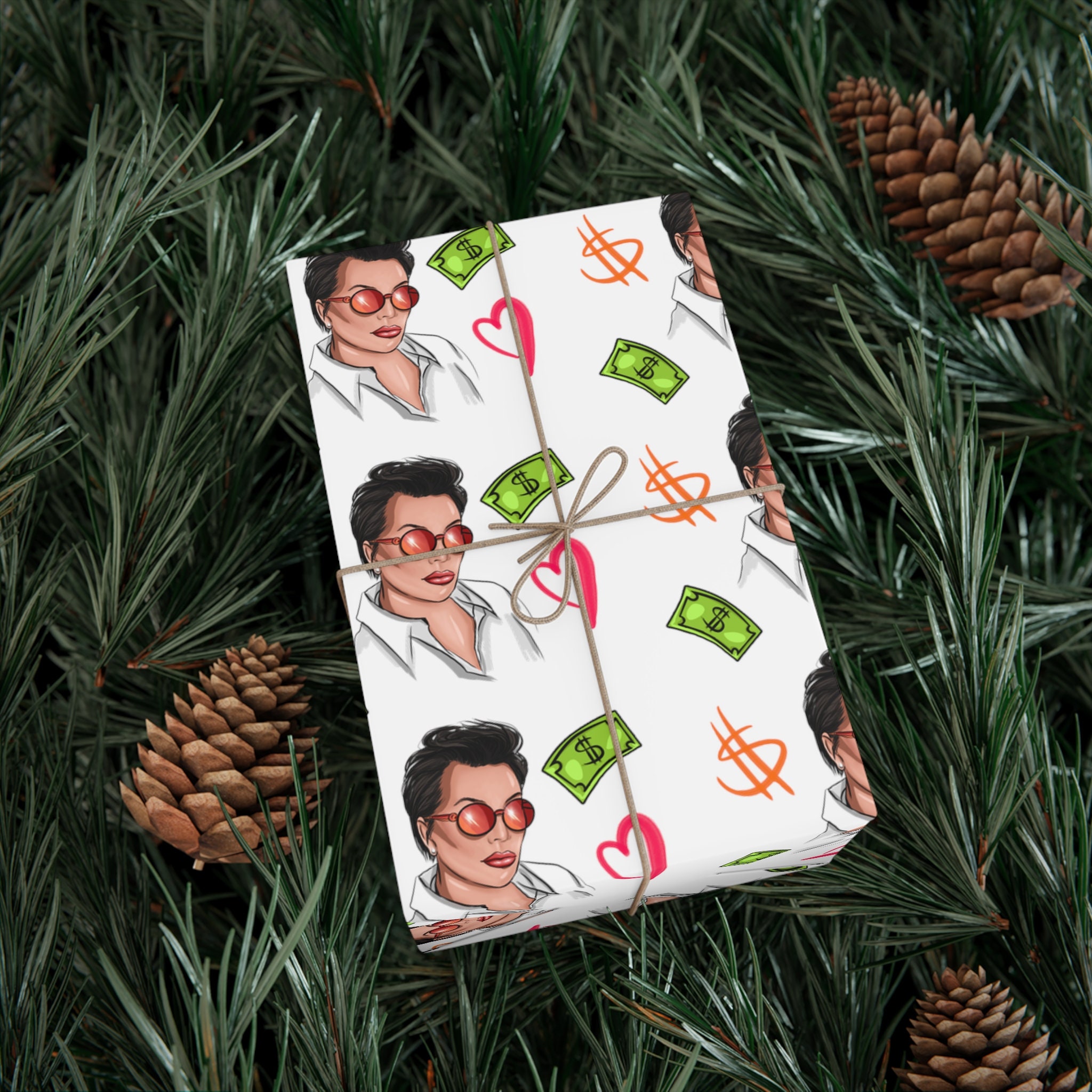 Kristmas // Kris Jenner Christmas Gift Wrapping Paper // Etsy