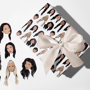 Al día con las Kardashian - Rollos de papel para envolver regalos, 1 pieza - Blanco