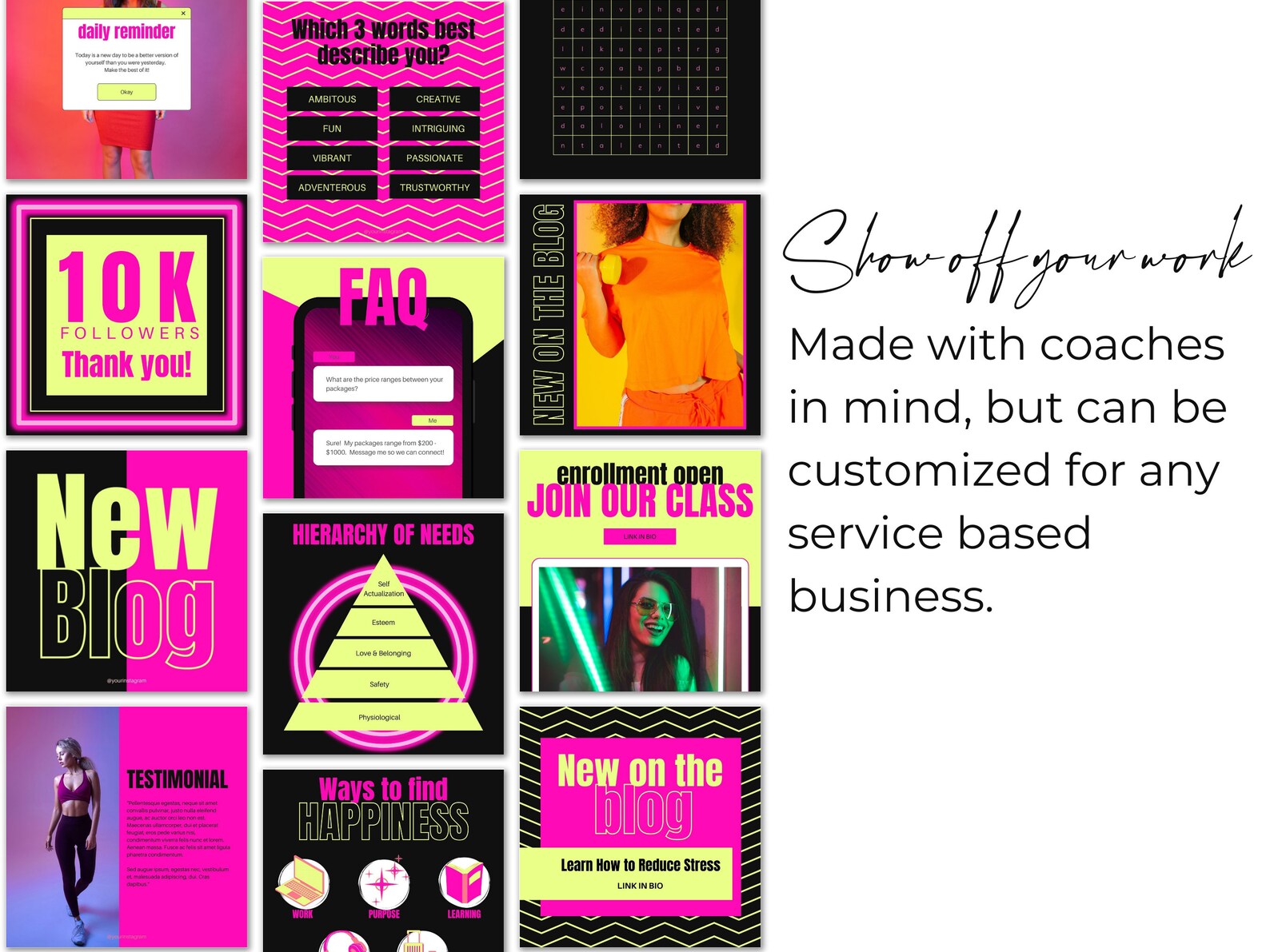 40 Instagram Post Templates Canva Social Media Templates for - Etsy