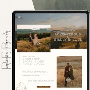 Website Template Squarespace, Squarespace Template, Squarespace 7.1, Photography, Wedding, Engagement, Videography, Business, Bold, Earthy