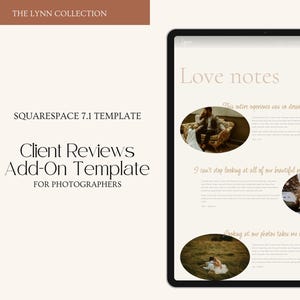 Squarespace Template | 7.1 Webseite | Kunden-Review-Seite Add-On | Romantisch Modern | Für Fotografen