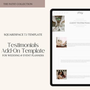 Squarespace Testimonial Vorlage | 7.1 Webseite | Hochzeits-Event-Planer | Anspruchsvolle Elegant